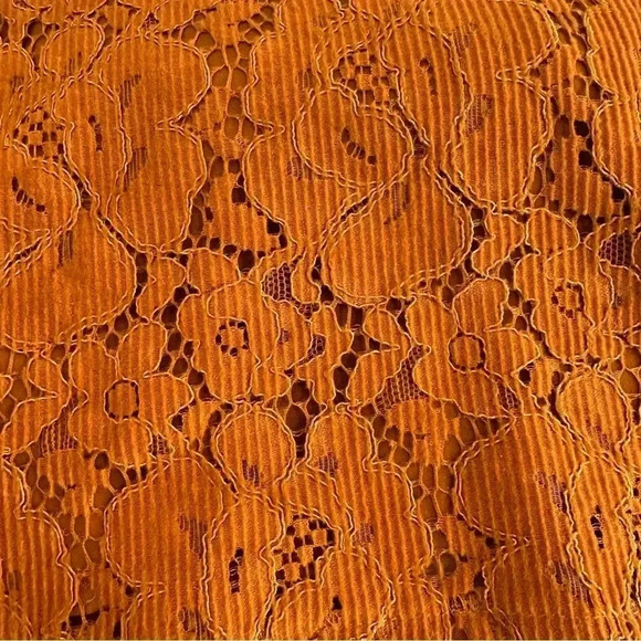 Dolan Norah Floral Corduroy Blouse Orange XS - Picture 14 of 14